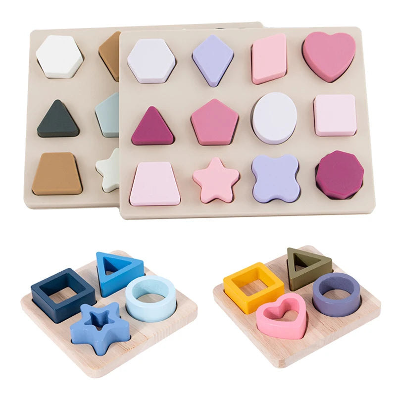 Puzzle de Formes Géométriques 3D – Jouet d’Éveil Éducatif