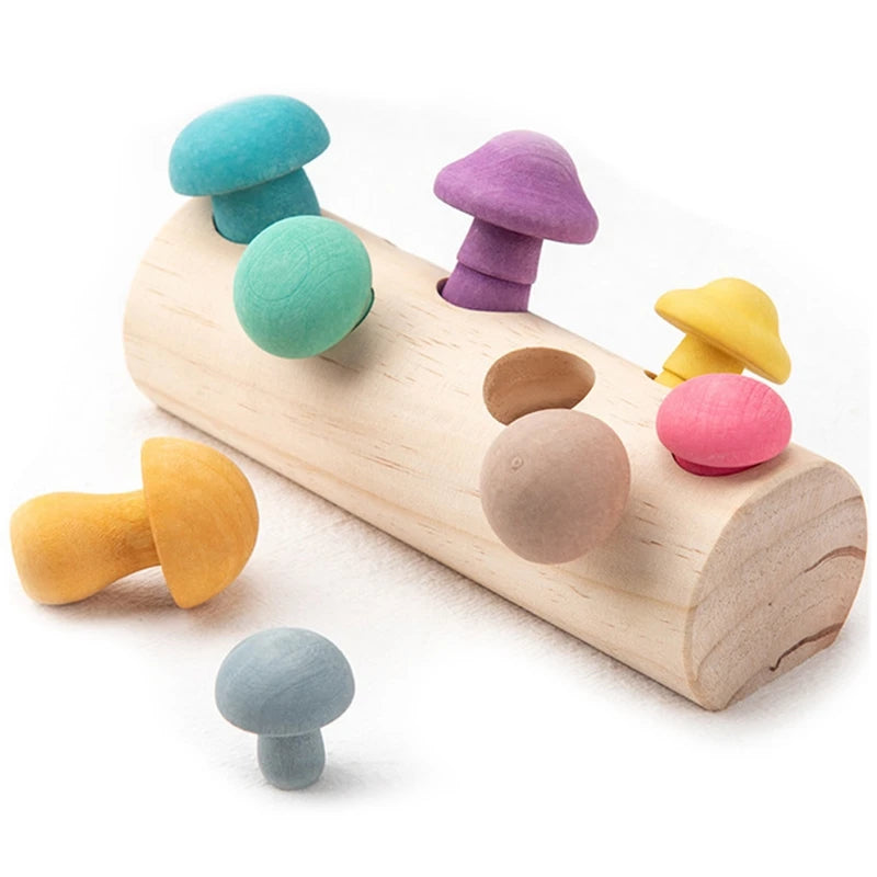 Jeu de Motricité - Champignons en Bois Colorés